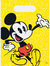 Retro Mickey Mouse Gift Bag, Yellow - Pack Of 6