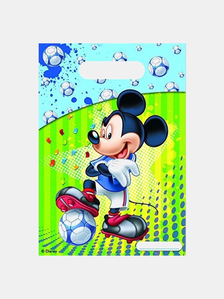 Soccer Ball Mickey Mouse Party Bags, Blue/Green - Pack Of 6