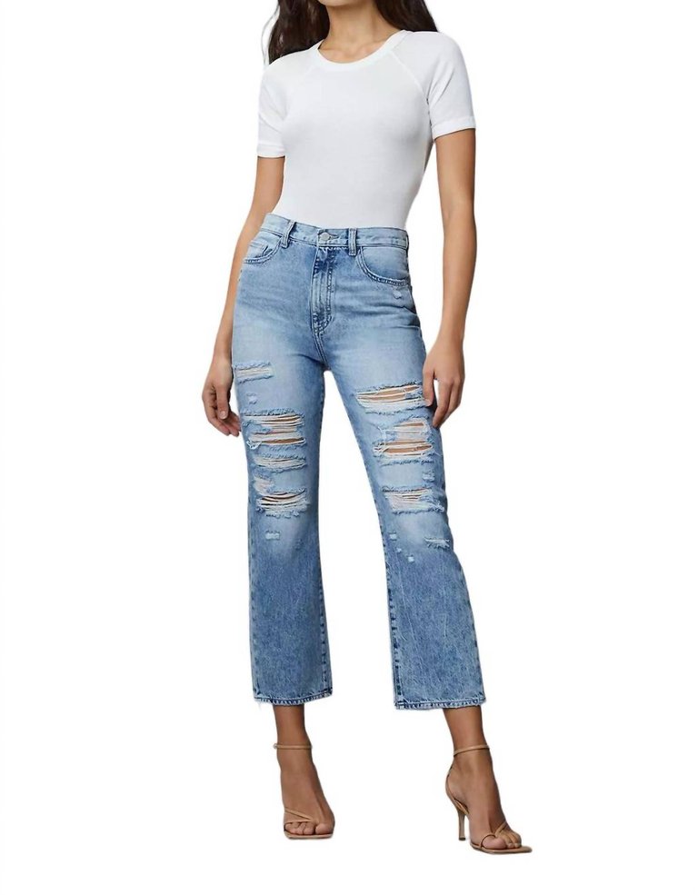 Emilie Straight Ultra High Rise Jean In Super Light Shredded - Super Light Shredded