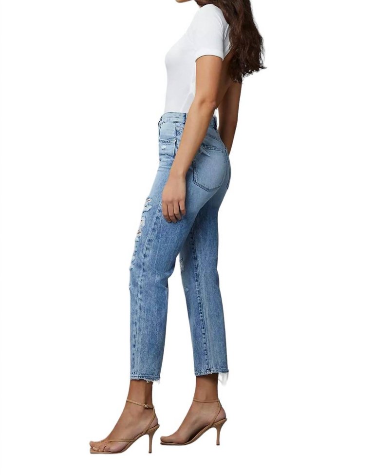 Emilie Straight Ultra High Rise Jean In Super Light Shredded