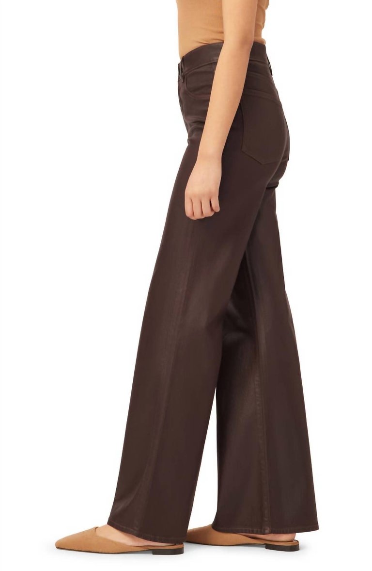 Hepburn High Waist Wide Leg Jean In Dark Mocha