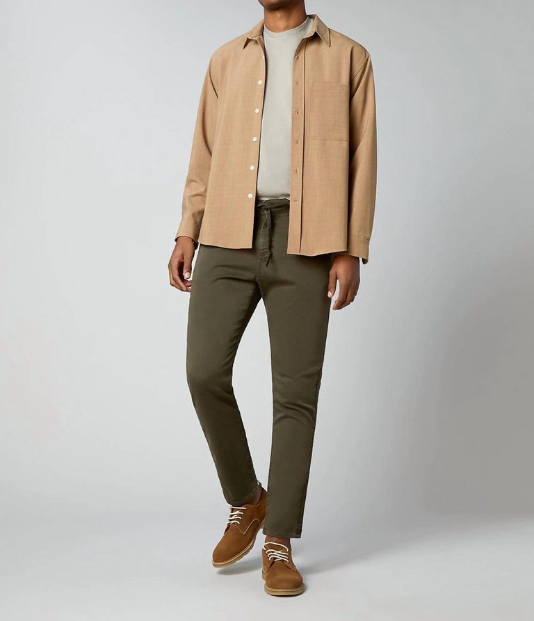 Jay Track Chino Pant In Army Green Stripe - Army Green Stripe