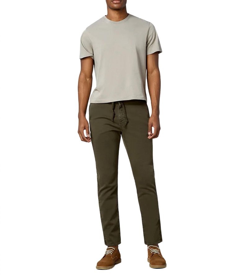 Jay Track Chino Pants In Army Green Stripe - Army Green Stripe