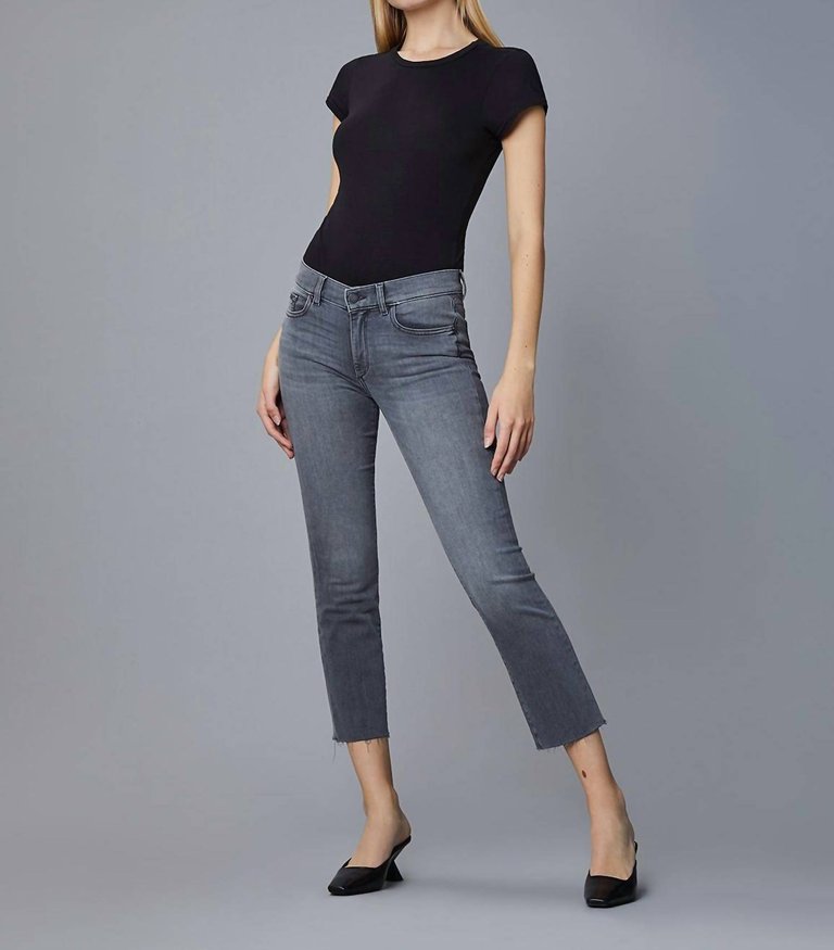 Mara Straight Mid Rise Ankle Jeans - Overcast