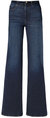 Women Hepburn Wide Leg High Rise Vintage 32" Mediterranean Denim Jeans