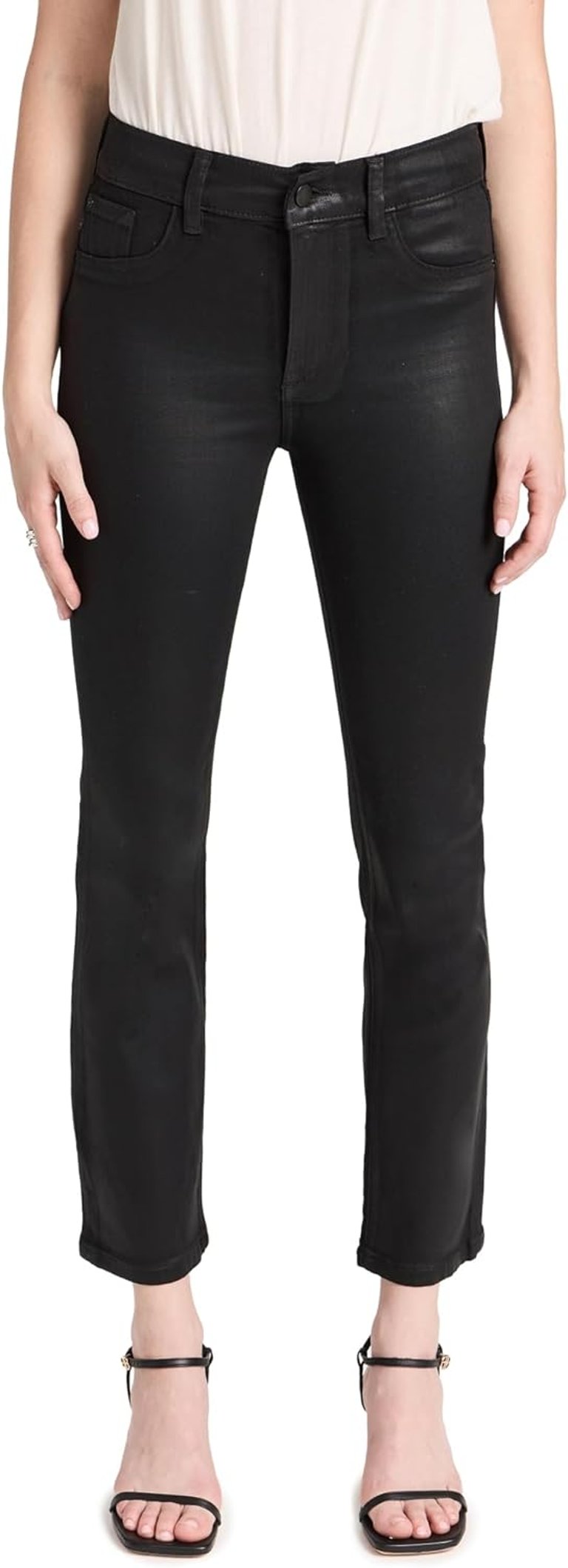 Women's Mara Straight: Mid Rise Instasculpt Ankle Jeans - Black