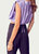 Cropped Stretch-Satin Wrap Top In Lilac