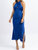 Crossover And Slit Maxi Dress In Blue