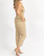 Halterneck Open Back Jumpsuit In Golden Beige