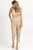 Halterneck Open Back Jumpsuit In Golden Beige