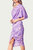 One-Shoulder Draped Asymmetric Dress In Lavender Multi