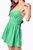 Open-Back Shirred Twill Romper In Green