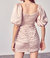 Puff Sleeve Satin Dress In Champagne