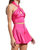 Satin Halter Top In Bright Pink