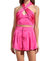 Satin Halter Top In Bright Pink - Bright Pink