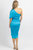 Satin One Shoulder Wrap Dress In Ocean Blue