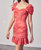 Satin Ruched Mini Dress In Coral - Coral