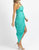 Summer Drape Ruche Midi Dress In Jade