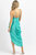 Summer Drape Ruche Midi Dress In Jade