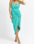 Summer Drape Ruche Midi Dress In Jade