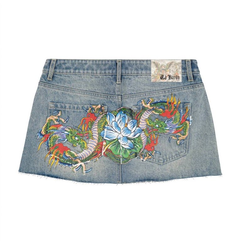 Women's Dragon Mini Skirt In Light Wash