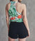 Wrap Top In Tropical Print