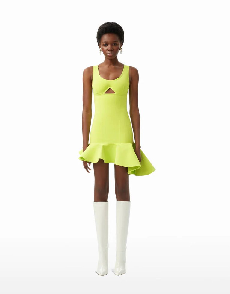 Anne Sculpt Knit Mini Dress Limesicle