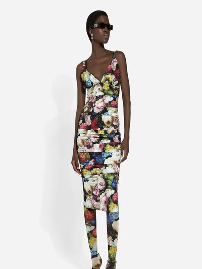 dolce_and_gabanna Charmeuse Slip Dress Nocturnal Flower Print product