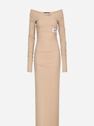 Kim Jersey Milano Rib Calf-Length Dress
