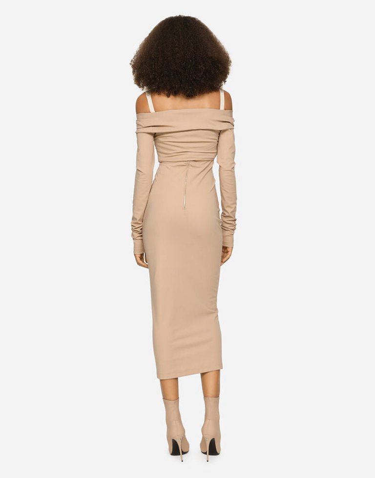 Kim Jersey Milano Rib Calf-Length Dress