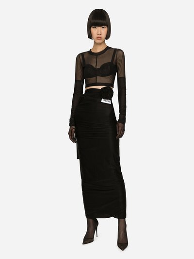 dolce_and_gabanna Kim Long Spandex Jersey Skirt With Belt product