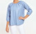 Blakely Faux Leather Puff Sleeve Top In French Blue