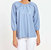 Blakely Faux Leather Puff Sleeve Top In French Blue - French Blue