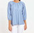 Blakely Faux Leather Puff Sleeve Top In French Blue - French Blue