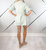 Everywhere Faux Leather Dress With Puff Sleeves In Mint