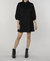 Everywhere Leather Dress With Puff Sleeves In Black Suede