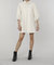 Everywhere Leather Dress With Puff Sleeves In Cream Suede