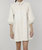 Everywhere Leather Dress With Puff Sleeves In Cream Suede - Cream Suede