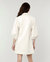 Everywhere Leather Dress With Puff Sleeves In Cream Suede