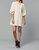 Everywhere Leather Dress With Puff Sleeves In White - White