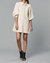 Everywhere Leather Dress With Puff Sleeves In White - White