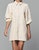 Everywhere Leather Dress With Puff Sleeves In White