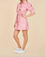 Faux Leather Belted Dress Pink In Pink - Pink