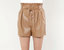 Faux Leather Shorts In Camel