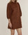 Faux Suede Dress In Brown