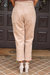 Faux Suede Paper Bag Waist Pant With Tie In Camel