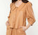 Hollie Faux Leather Blouse With Puff Sleeves In Amber