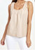 Living In Leather Tank Top In Oyster - Oyster