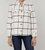 Puff Shoulder Windowpane Plaid Shirt Jacket In White/black