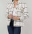 Puff Shoulder Windowpane Plaid Shirt Jacket In White/black - White/Black